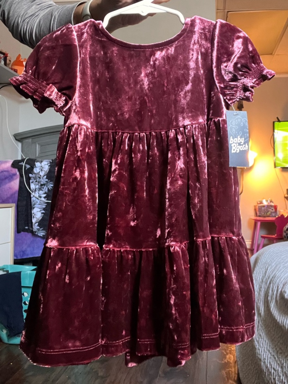 Crushed Velvet Baby Girl Dress